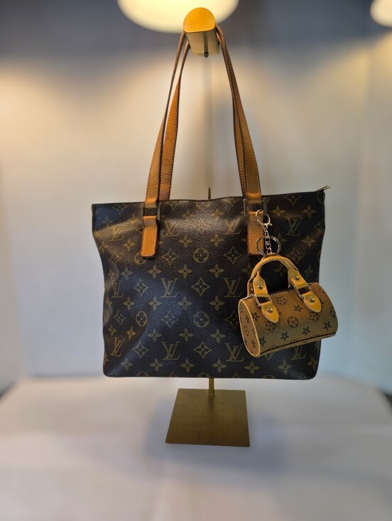 Louis Vuitton Handbags - Louis Vuitton Vintage Canvas Cabas Piano Bag with Mini Boston Bag Charm & Chain